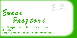 emese pasztori business card